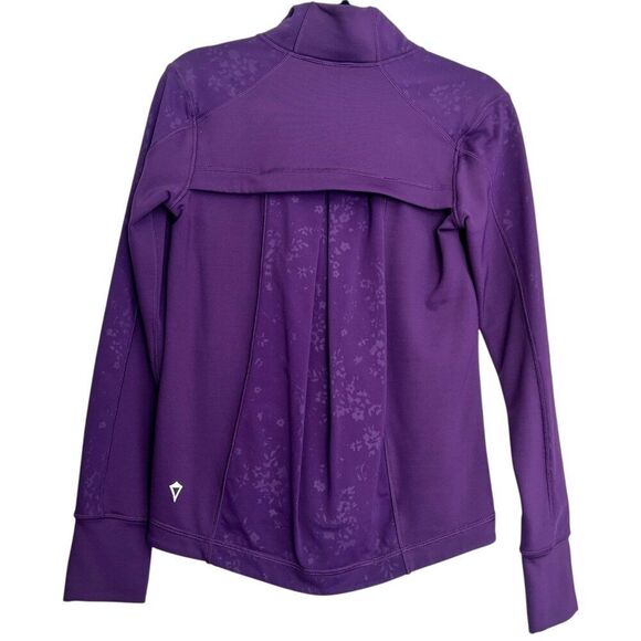 Ivivva by Lululemon Girls Plum Purple Full Zip Jacket with Floral Shimmer Size 7 - Picture 7 of 8